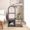 Costway 47&#x22; Large Cat Tree Tower with Top Perch Cat Bed Cat Condo Scratching Posts Indoor Black/White
